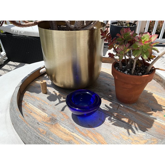 ViNtAgE Cobalt Blue 🔵Crystal Glass Votive Tealight Czech Republic - Picture 6 of 11